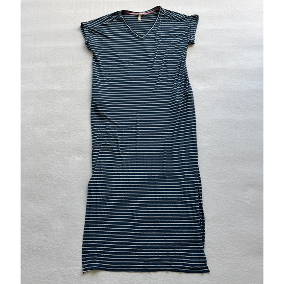 Matilda Jane Dresses & Skirts - Matilda Jane Women Set Sail Maxi Dress‎ Teal Blue White Stripe Pockets Sz Large